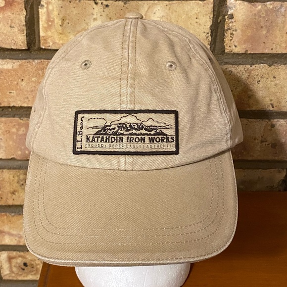Unisex L.L. Bean Katahdin Iron Works Khaki Canvas Strapback Hat OSFA - Picture 1 of 5
